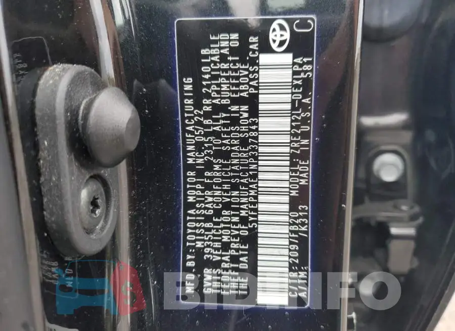 5YFEPMAE1NP337843 Photo# 13