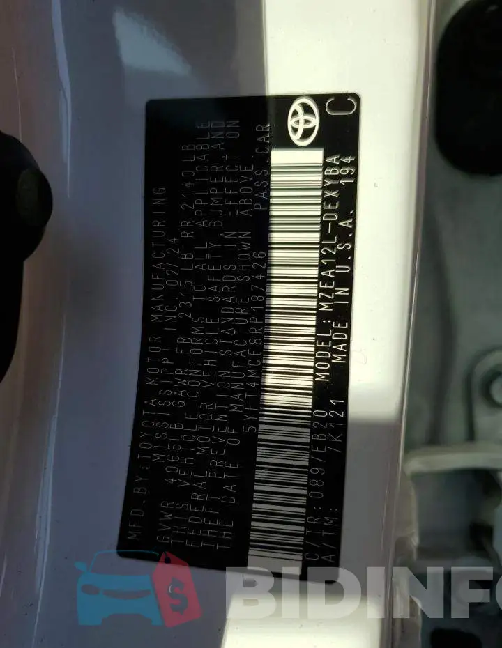 5YFT4MCE8RP187426 Photo# 12