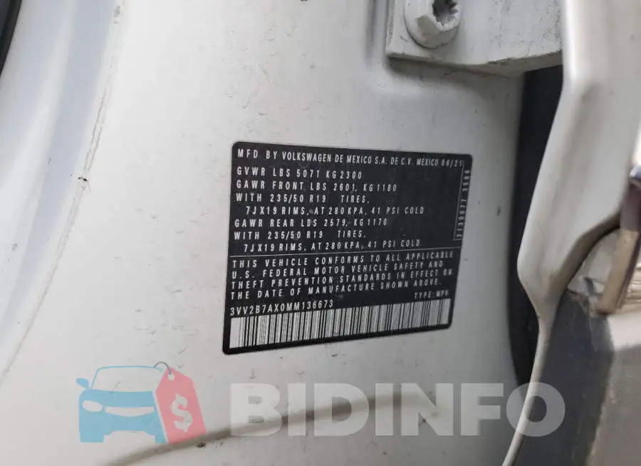 3VV2B7AX0MM136673 Photo# 13