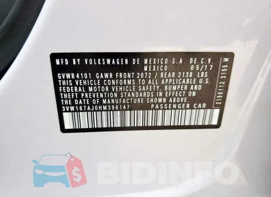 3VW167AJ0HM396147 Photo# 12
