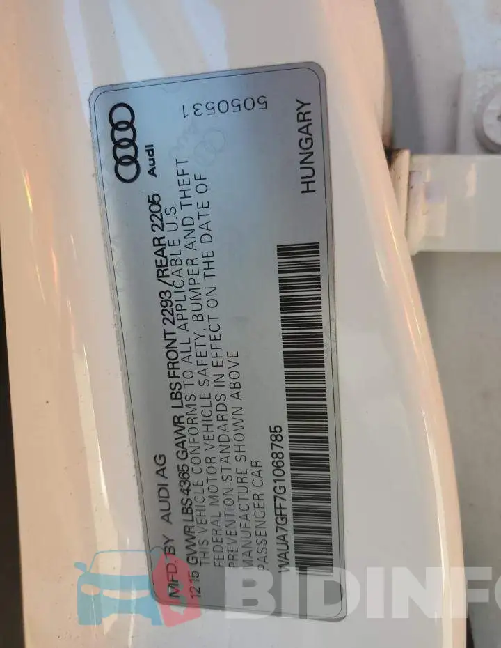 WAUA7GFF7G1068785 Photo# 12
