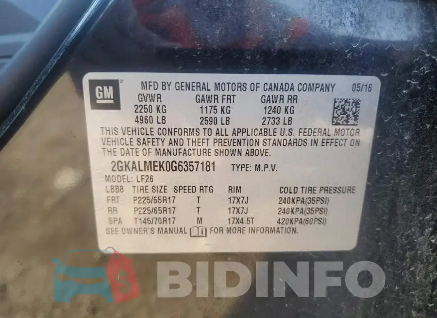 2GKALMEK0G6357181 Photo# 13