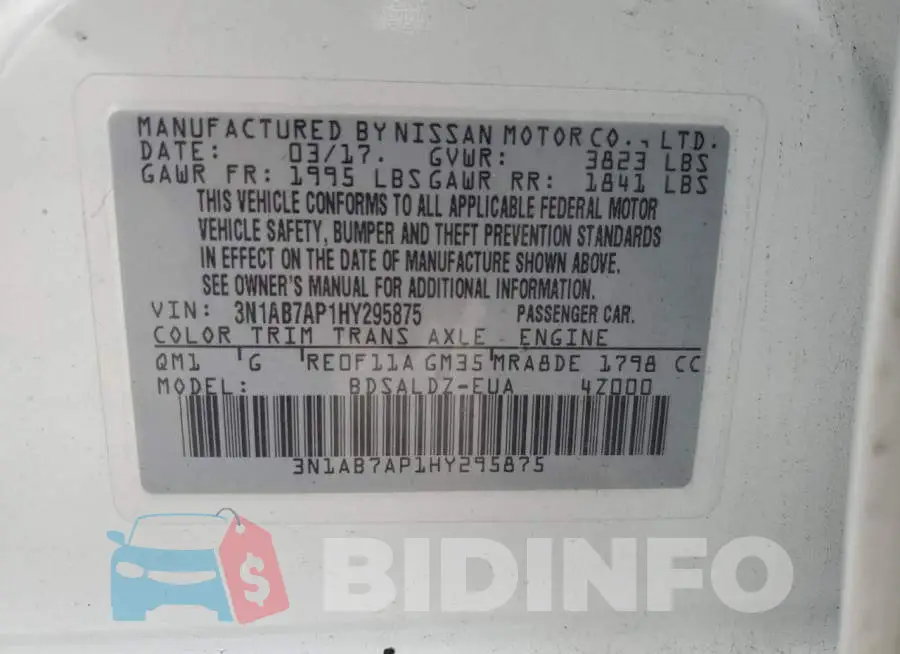 3N1AB7AP1HY295875 Photo# 12