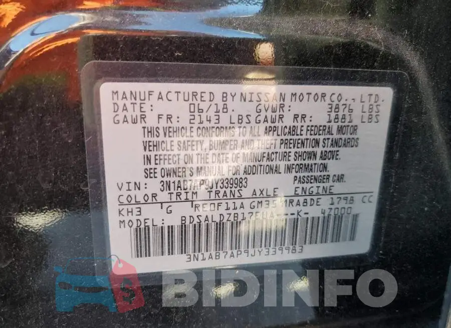 3N1AB7AP9JY339983 Photo# 12
