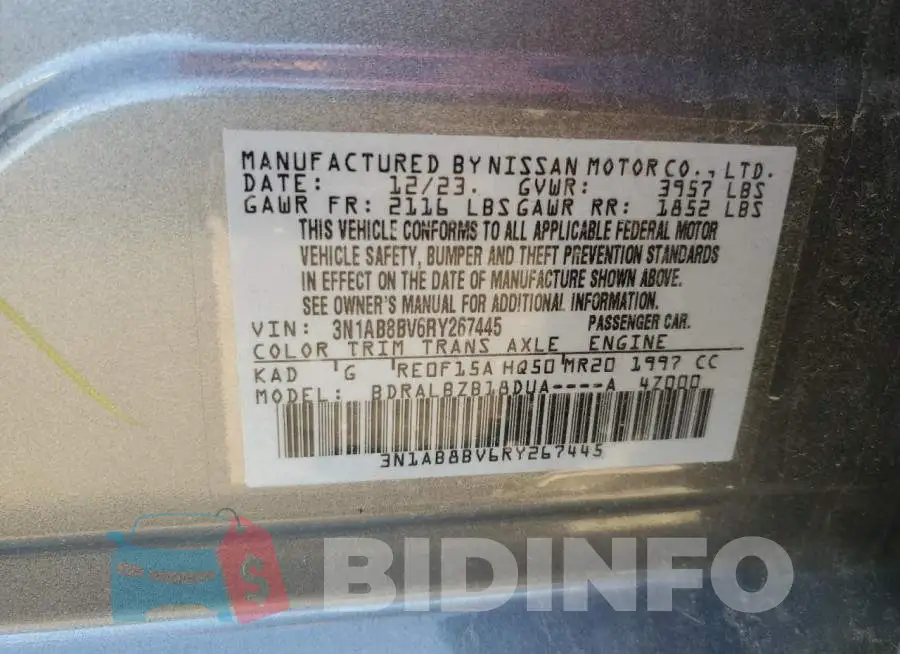 3N1AB8BV6RY267445 Photo# 12