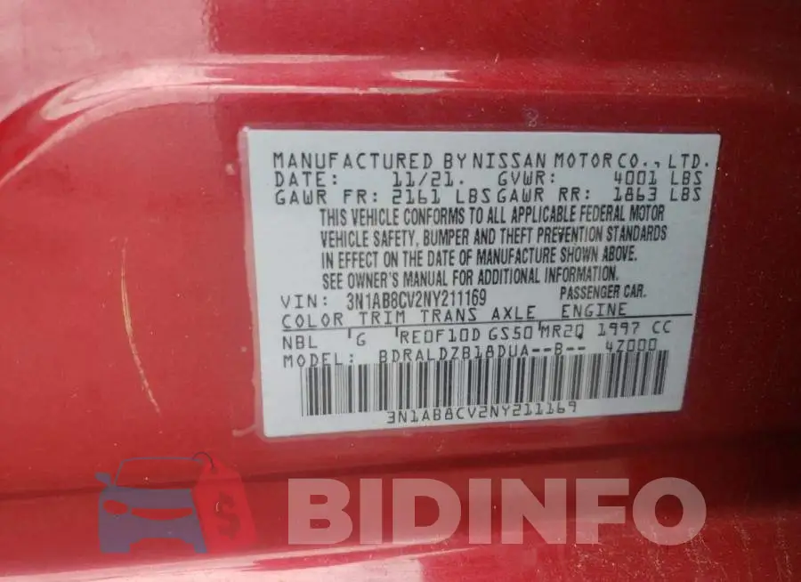 3N1AB8CV2NY211169 Photo# 12