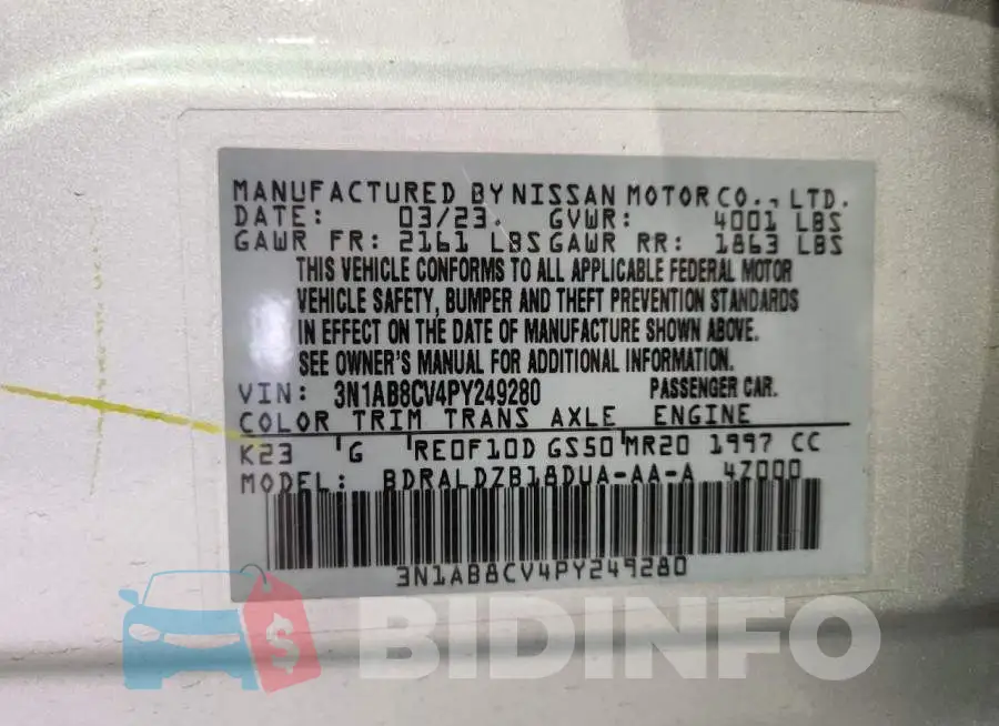 3N1AB8CV4PY249280 Photo# 12