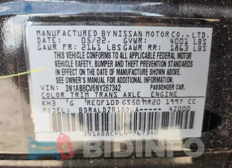 3N1AB8CV6NY267342 Photo# 12