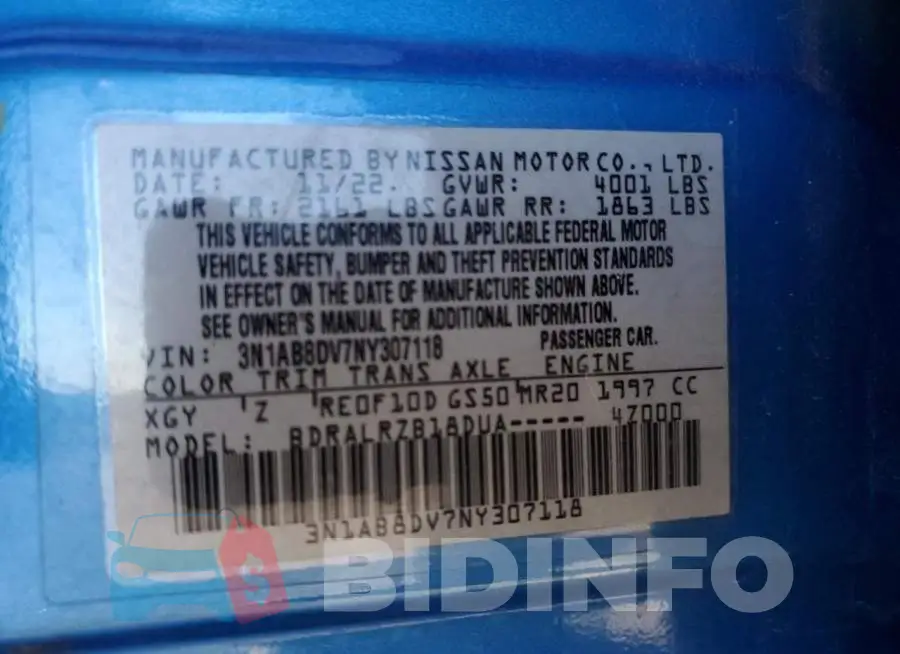 3N1AB8DV7NY307118 Photo# 13