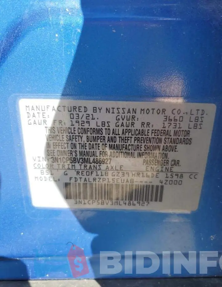 3N1CP5BV3ML486927 Photo# 13