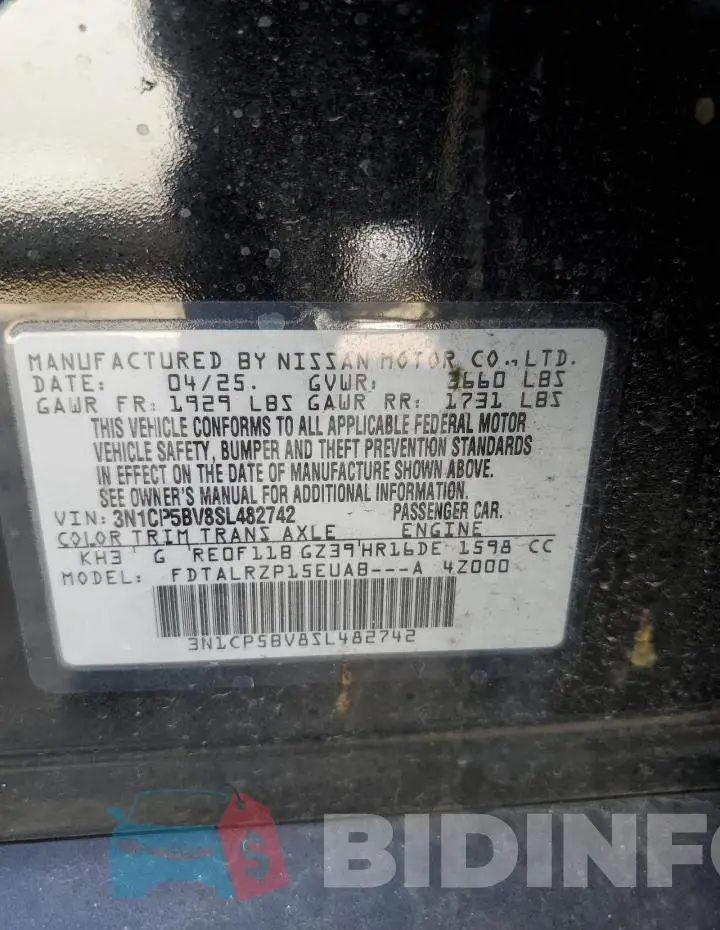 3N1CP5BV8SL482742 Photo# 13