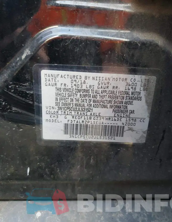 3N1CP5CU2JL531521 Photo# 13
