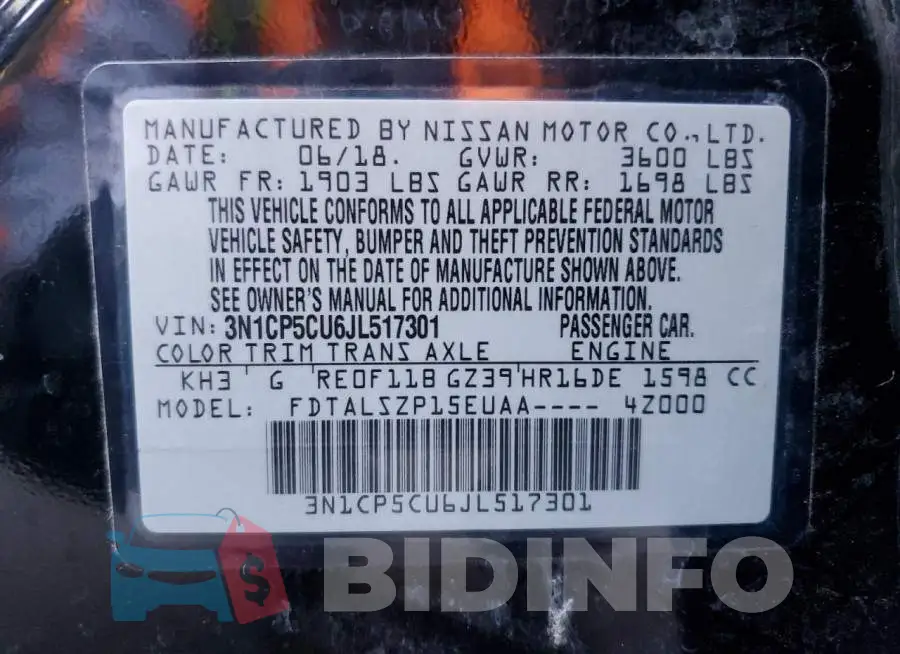 3N1CP5CU6JL517301 Photo# 14