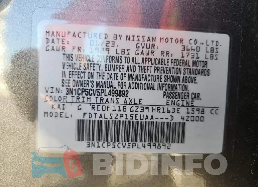 3N1CP5CV5PL499892 Photo# 14
