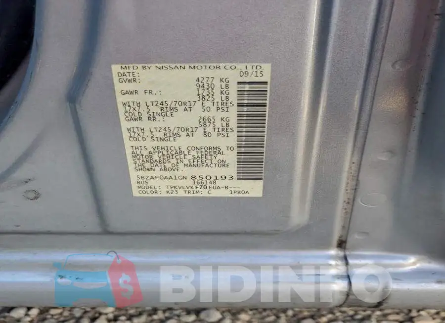 5BZAF0AA1GN850193 Photo# 13