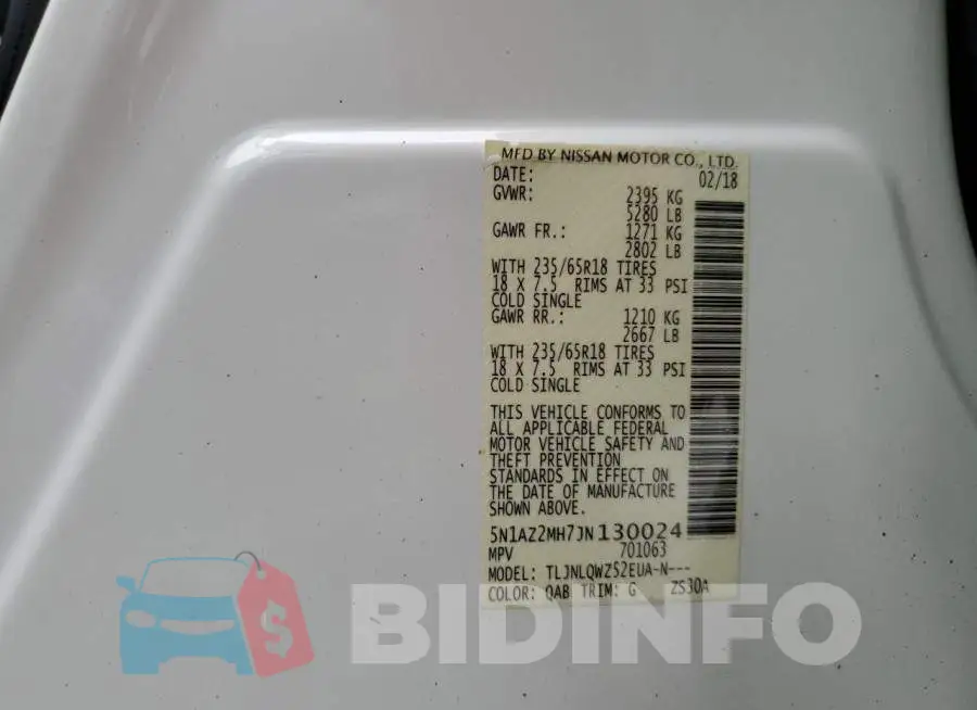 5N1AZ2MH7JN130024 Photo# 13