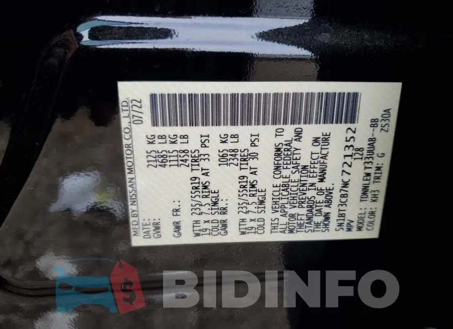 5N1BT3CB7NC721352 Photo# 12