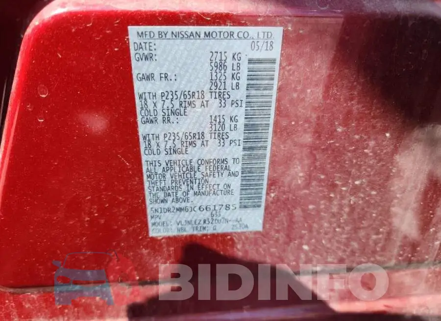 5N1DR2MM6JC661785 Photo# 12