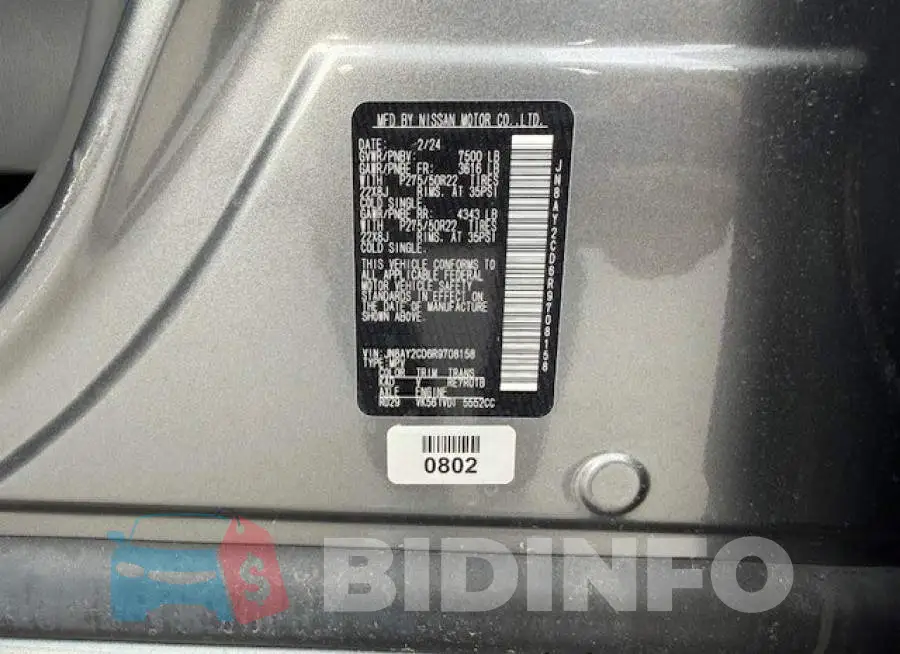 JN8AY2CD6R9708158 Photo# 10
