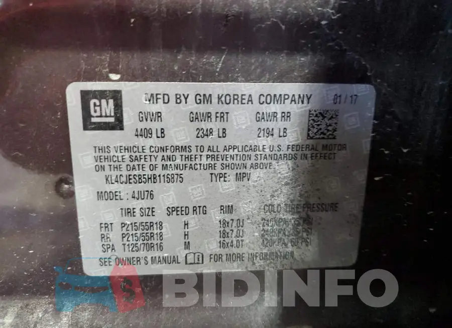 KL4CJESB5HB116875 Photo# 13