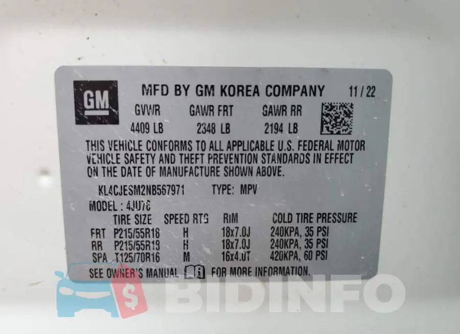 KL4CJESM2NB567971 Photo# 13