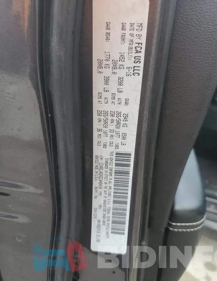 1C4RDJAGXGC449434 Photo# 13