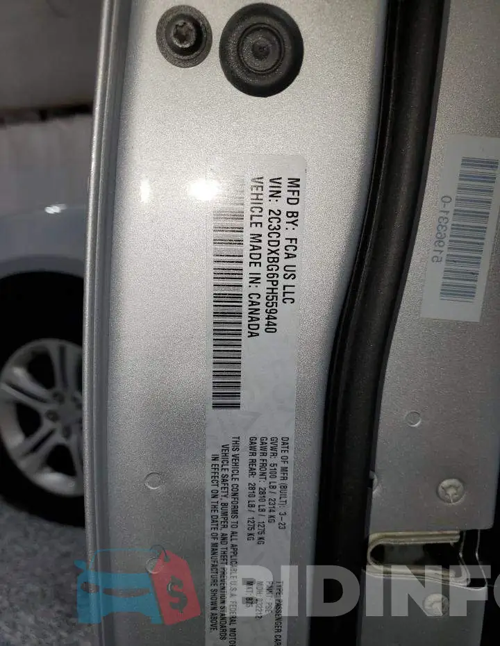 2C3CDXBG6PH559440 Photo# 13