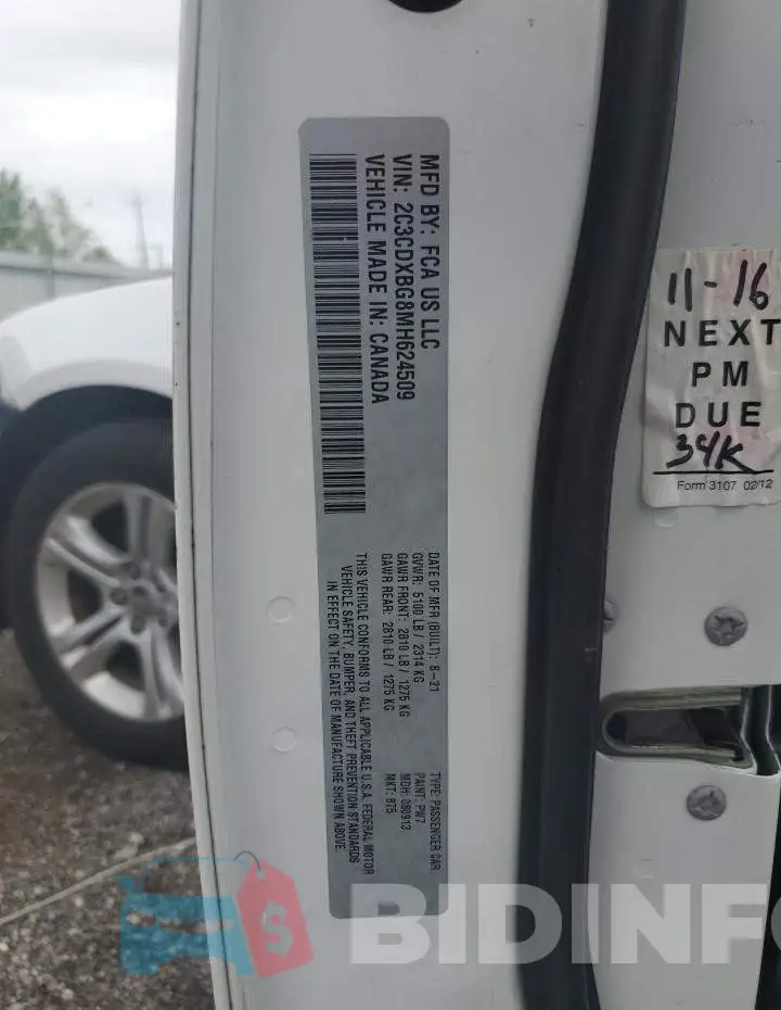 2C3CDXBG8MH624509 Photo# 12