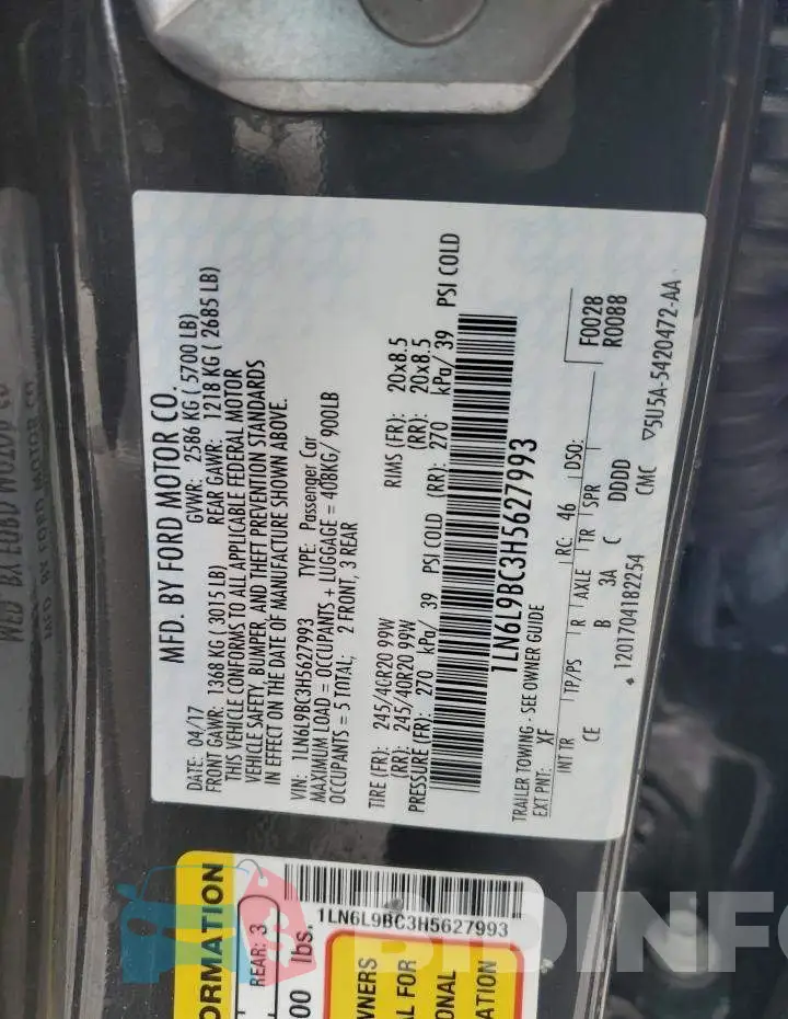 1LN6L9BC3H5627993 Photo# 12