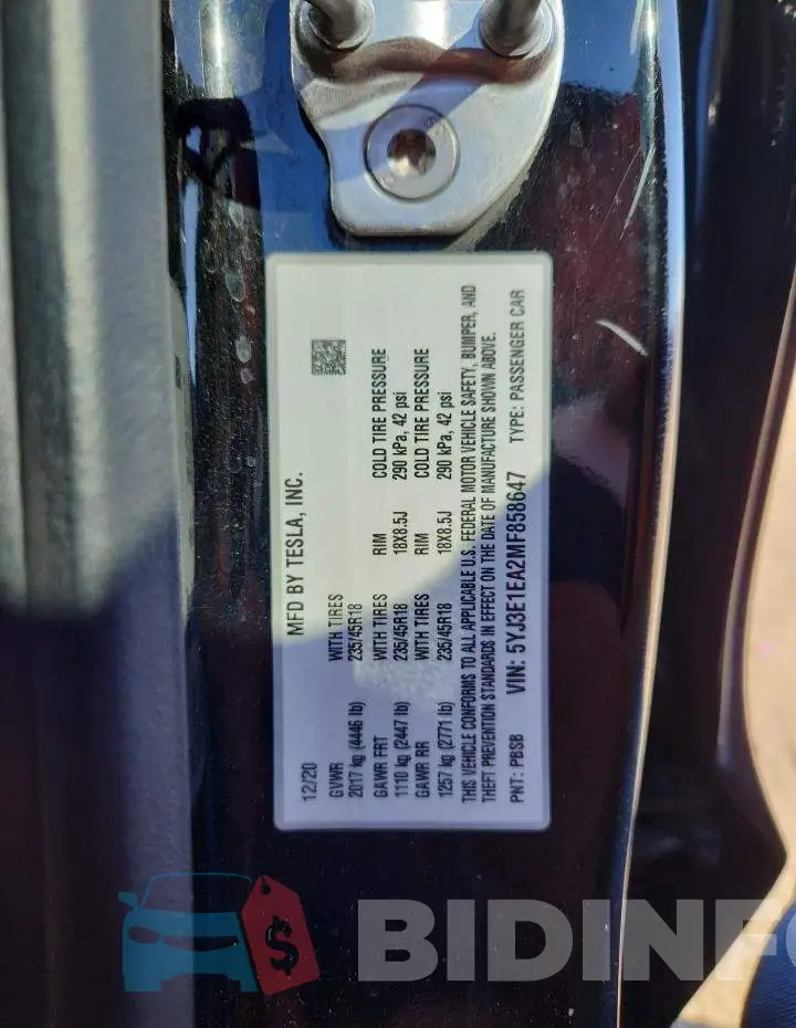 5YJ3E1EA2MF858647 Photo# 12