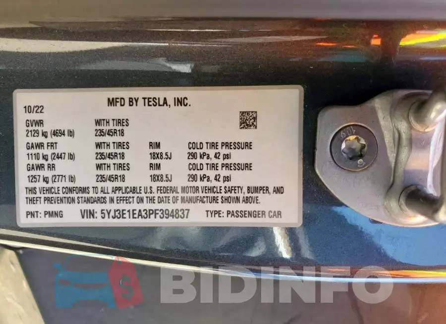 5YJ3E1EA3PF394837 Photo# 12