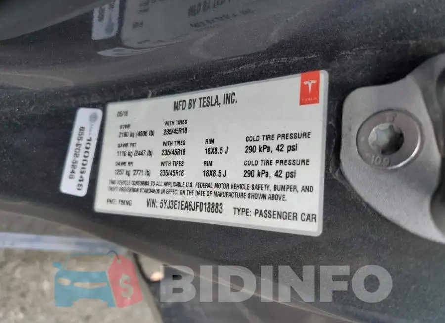 5YJ3E1EA6JF018883 Photo# 12