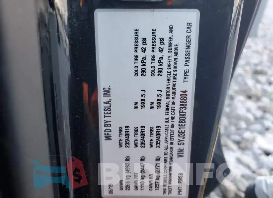 5YJ3E1EB0KF388804 Photo# 12