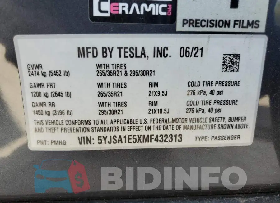 5YJSA1E5XMF432313 Photo# 13