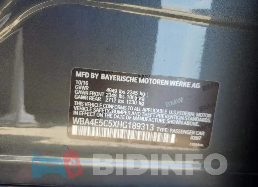 WBA4E5C5XHG189313 Photo# 12