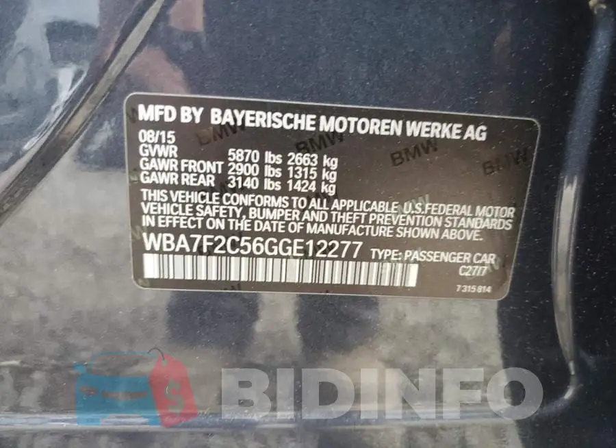 WBA7F2C56GGE12277 Photo# 12