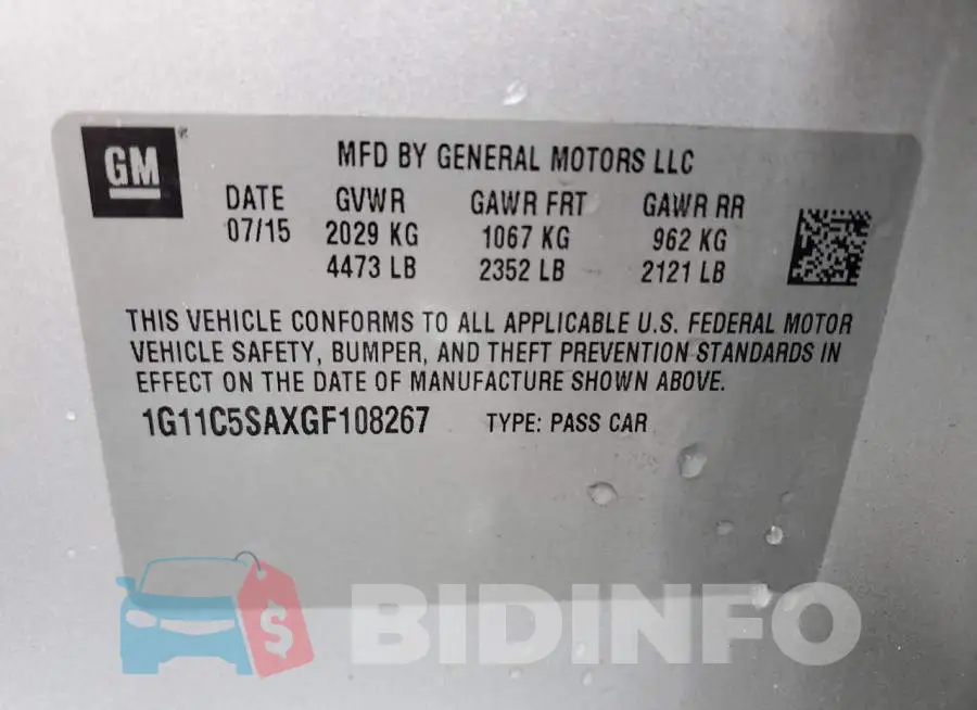 1G11C5SAXGF108267 Photo# 12