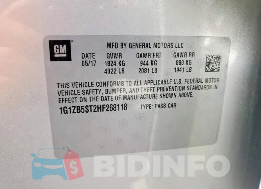 1G1ZB5ST2HF268118 Photo# 13