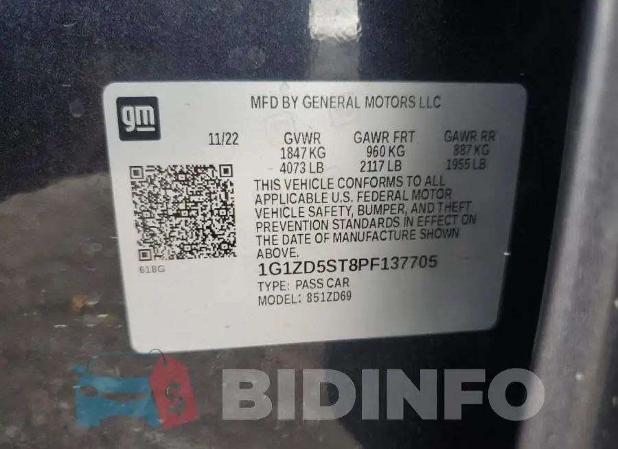 1G1ZD5ST8PF137705 Photo# 12