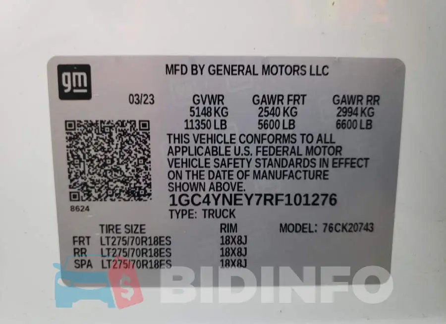 1GC4YNEY7RF101276 Photo# 12
