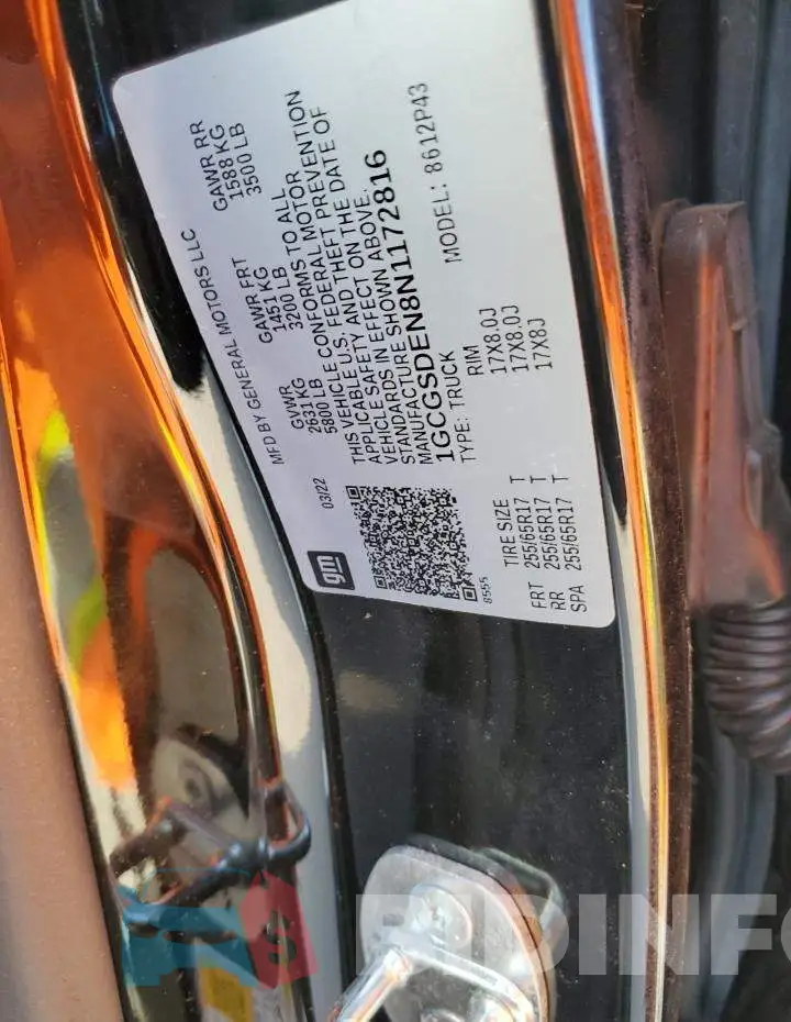 1GCGSDEN8N1172816 Photo# 12