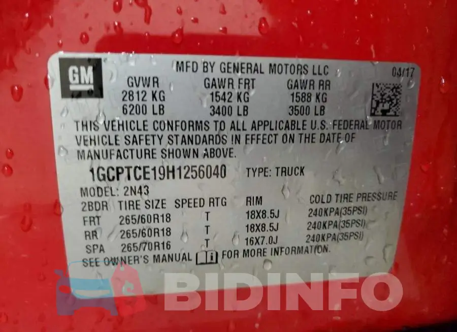 1GCPTCE19H1256040 Photo# 12