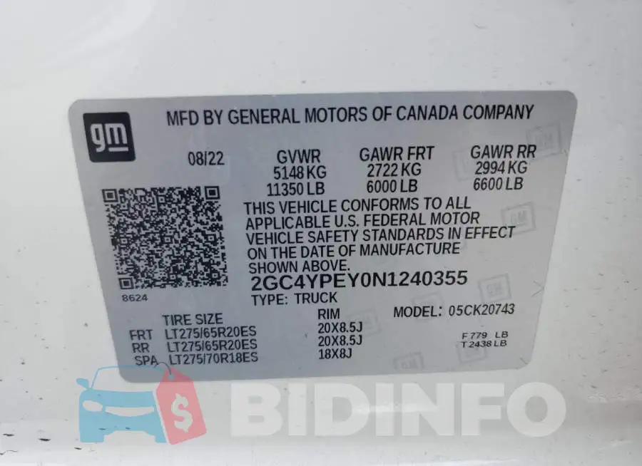 2GC4YPEY0N1240355 Photo# 12