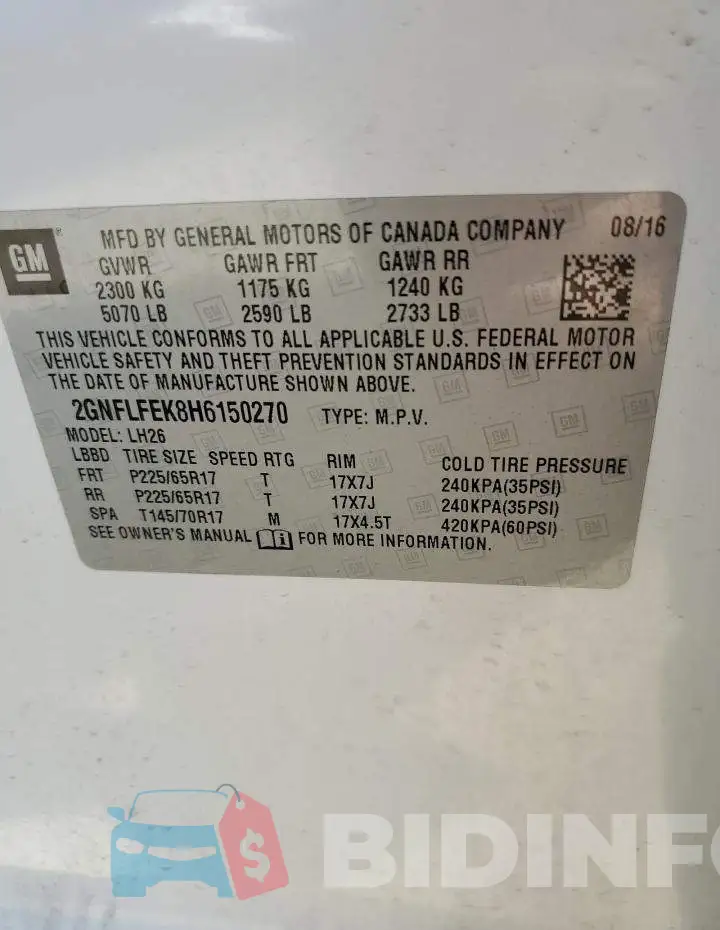 2GNFLFEK8H6150270 Photo# 14