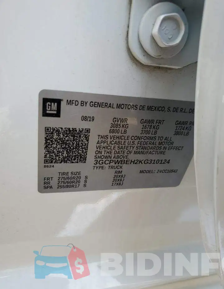 3GCPWBEH2KG310124 Photo# 13