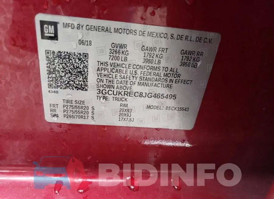 3GCUKREC8JG465495 Photo# 12