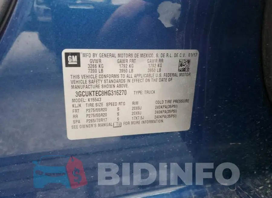 3GCUKTEC8HG316270 Photo# 12