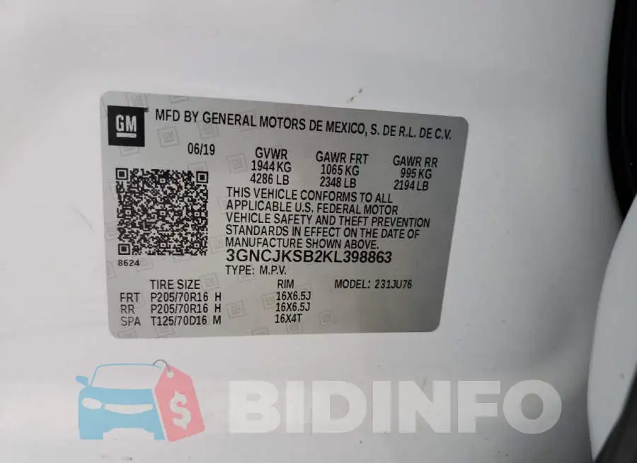 3GNCJKSB2KL398863 Photo# 13
