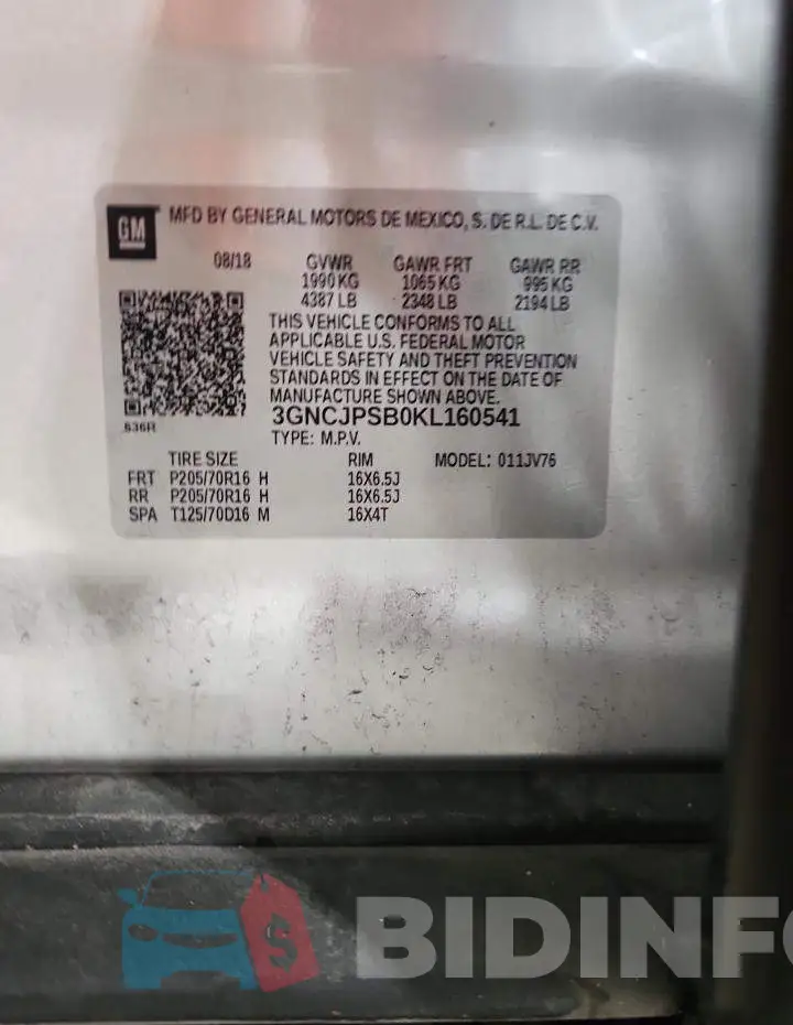 3GNCJPSB0KL160541 Photo# 13