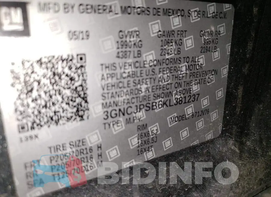 3GNCJPSB6KL381237 Photo# 13